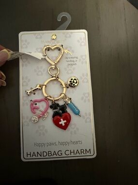 Veterinary-Themed Gold Handbag Charm